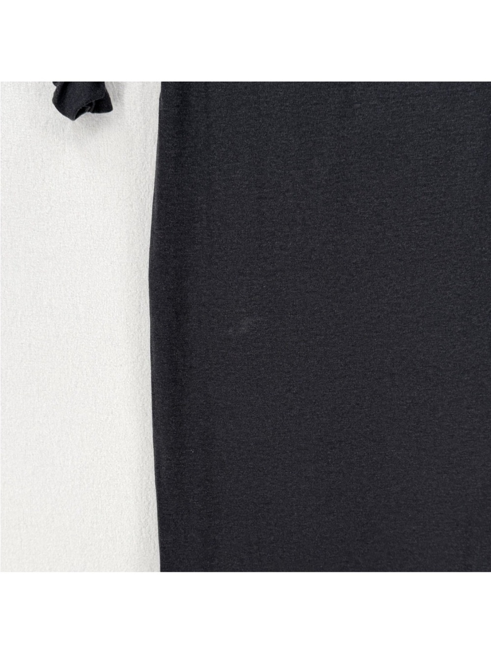 SER.O.YA Fina Tea Length Dress Large Charcoal Grey Ruched Mock Neck Long Sleeve - Picture 14 of 16